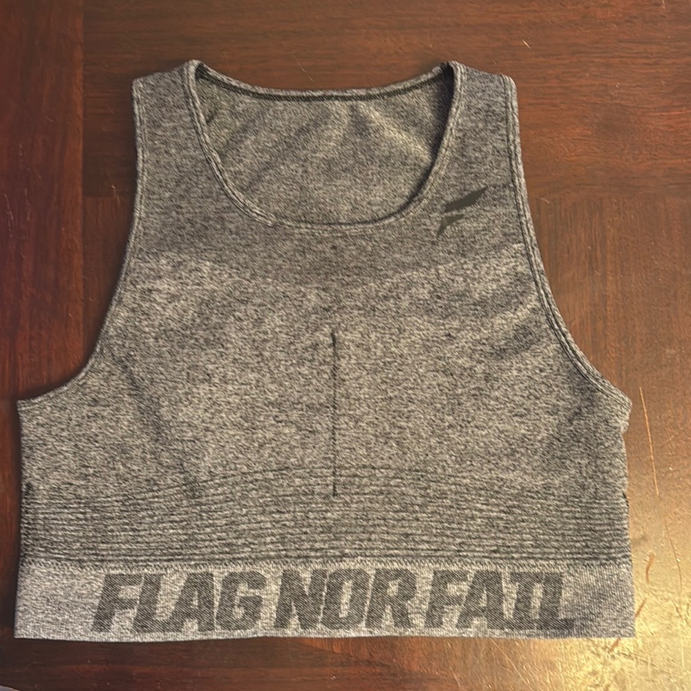 Flag Nor Fail Gray Women's Crop Top/Sports Bra